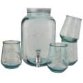 Set de bebida 5 piezas de vidrio reciclado "Jardim" 