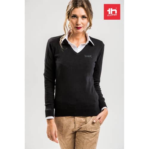 THC MILAN WOMEN. Jersey con cuello en "V" para mujer