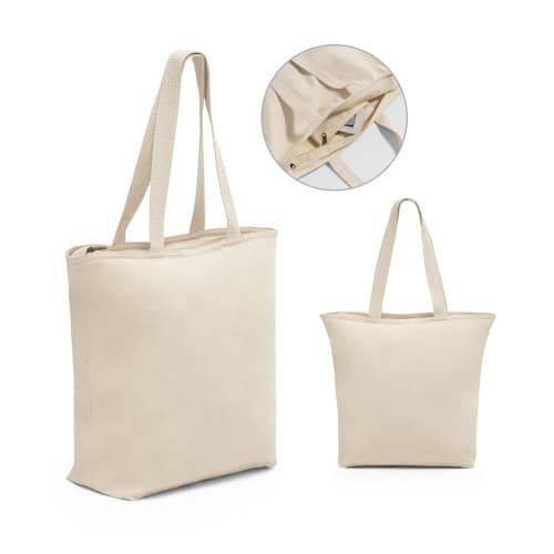HACKNEY. Bolsa de algodón 100% con cremallera