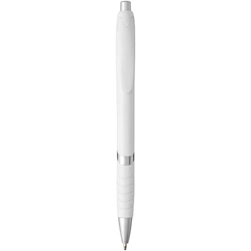 Bolígrafo blanco con empuñadura de goma "Turbo"
