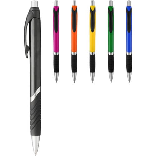 Bolígrafo de color liso con empuñadura de goma "Turbo"