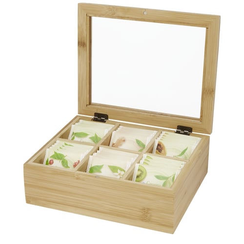 Caja de té de bambú "Ocre"