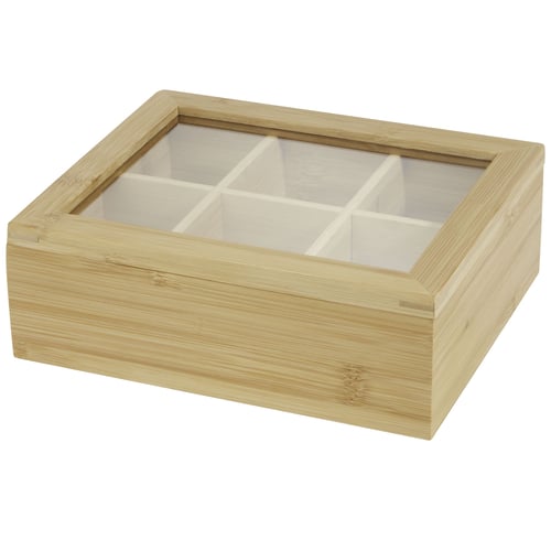 Caja de té de bambú "Ocre"