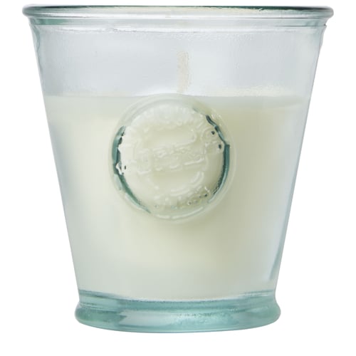 Vela de soja con soporte de vidrio reciclado "Luzz"