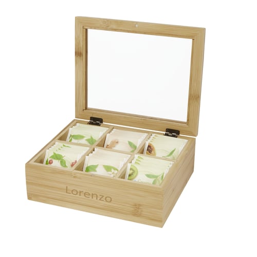 Caja de té de bambú "Ocre"