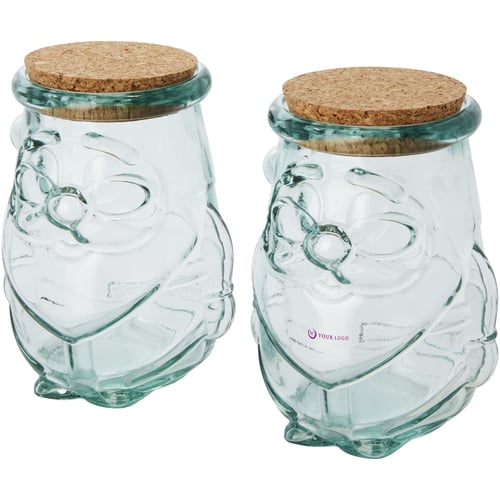 Juego de dos recipientes de vidrio reciclado "Airoel"