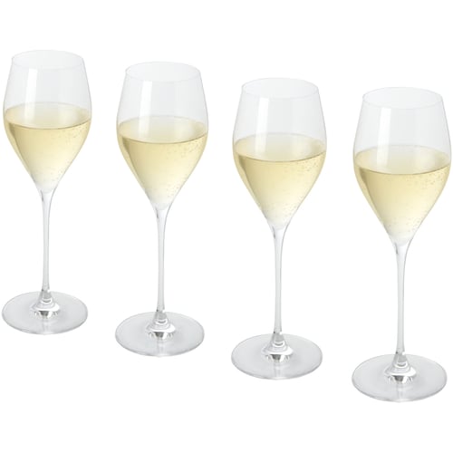 Juego de 4 copas de vidrio para prosecco "Sereno"