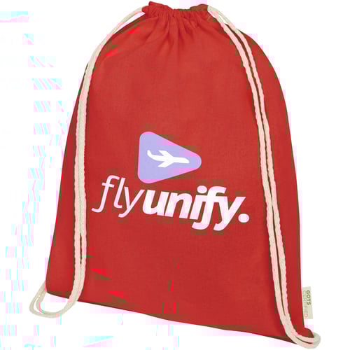 Mochila de cuerdas de algodón orgánico GOTS de 140 g/m² 5L "Orissa"
