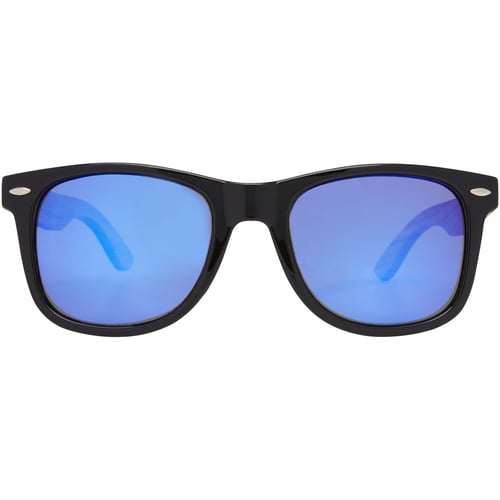 Gafas de sol polarizadas con cristal de espejo de PET reciclado/madera en caja de regalo "Hiru"