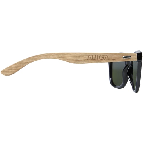 Gafas de sol polarizadas con cristal de espejo de PET reciclado/madera en caja de regalo "Hiru"