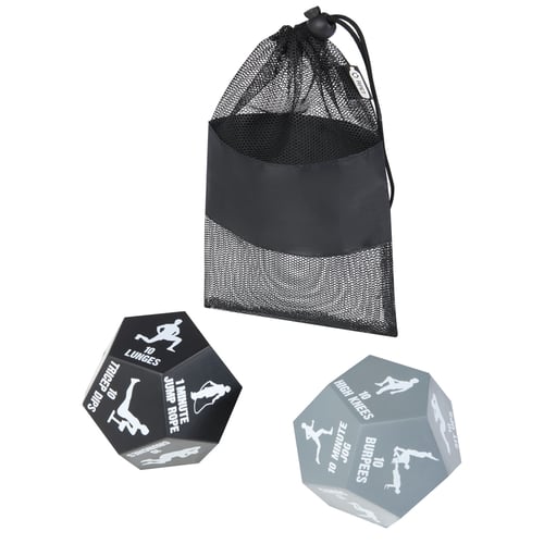 Set de 2 dados de fitness en bolsa de PET reciclado "Simmons"