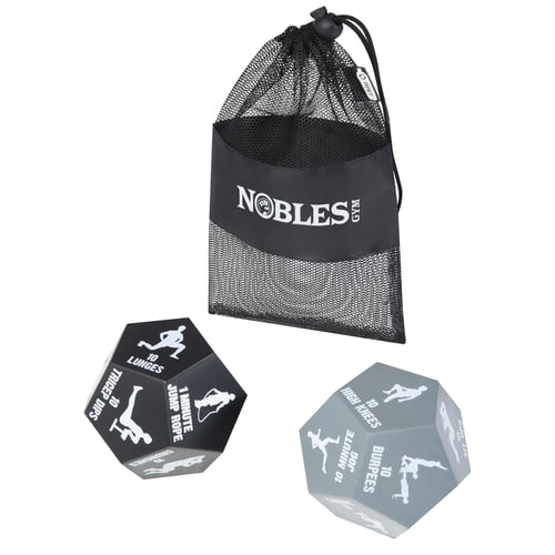 Set de 2 dados de fitness en bolsa de PET reciclado "Simmons"