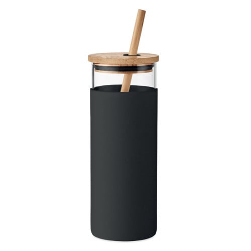 STRASS Vaso de 450 ml con tapa bambú