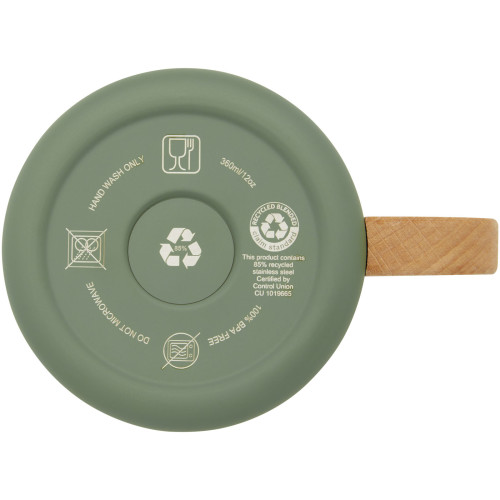Taza de acero inoxidable reciclado con certificado RCS con aislamiento de cobre de 360 ml "Bjorn"